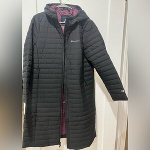 Champion Women's Black Long Puffer Jacket